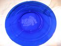 WID-#22.himsical plate with etched Shar-Pei facing a mouse. Various colors: Clear, blue, green, red